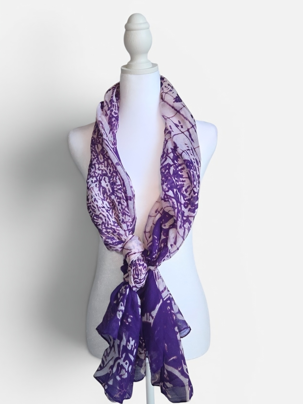 Purple Patterned Lightweight Women's Scarf